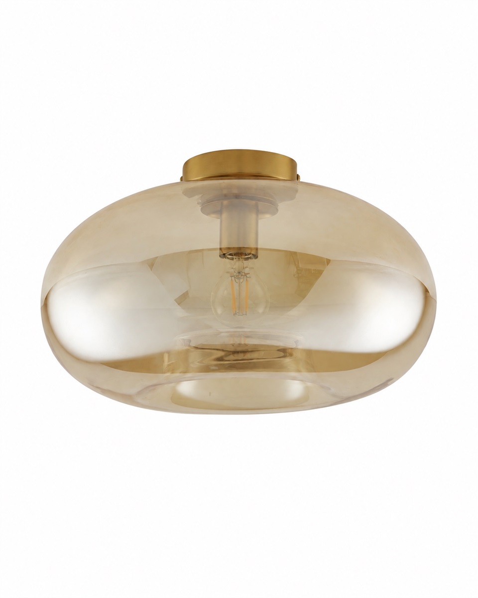 Munc Ø40 Rav plafond Fra Lampan - Munc er en elegant taklampe som kombinerer glass og metall i et mykt og stilig design.