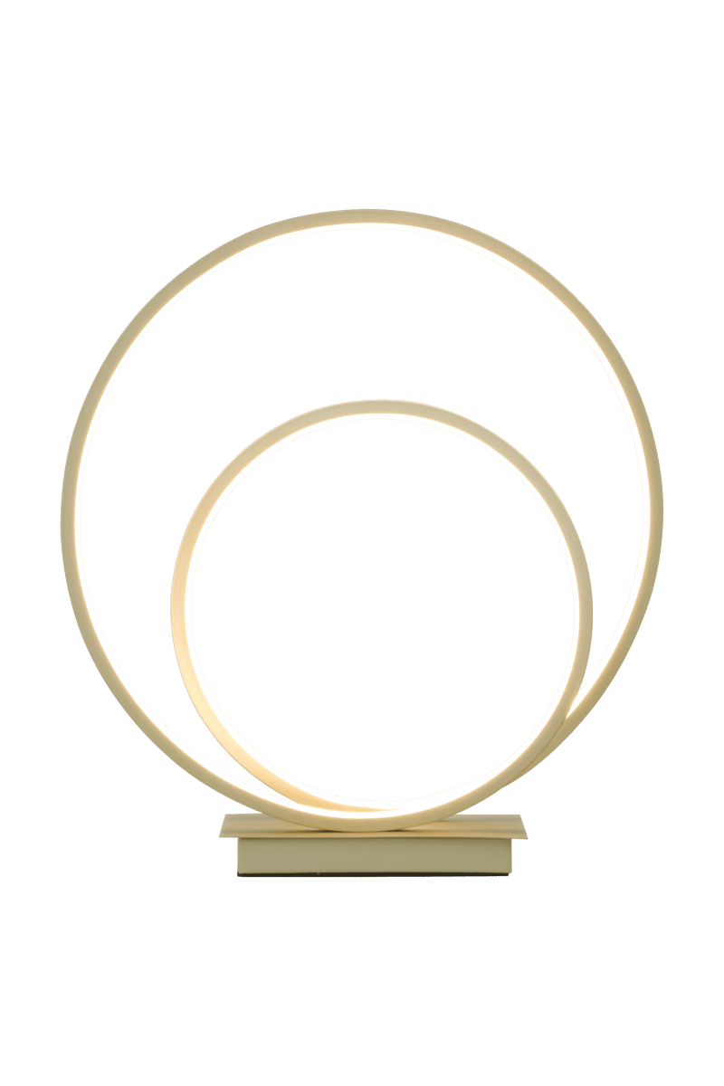 Loop 37cm Champagne bordlampe Fra Aneta Lighting - Integrert 14W LED som kan dimmes med en 3-trinns dimmer p&aring; lampefoten.
