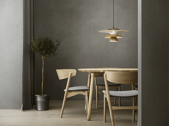 Picasso Ø50 Messing Taklampe Fra Belid - For at anhenget skal kunne passe inn i boliginnredningen i flere &aring;r, har vi valgt &aring; holde designet enkelt og elegant.
