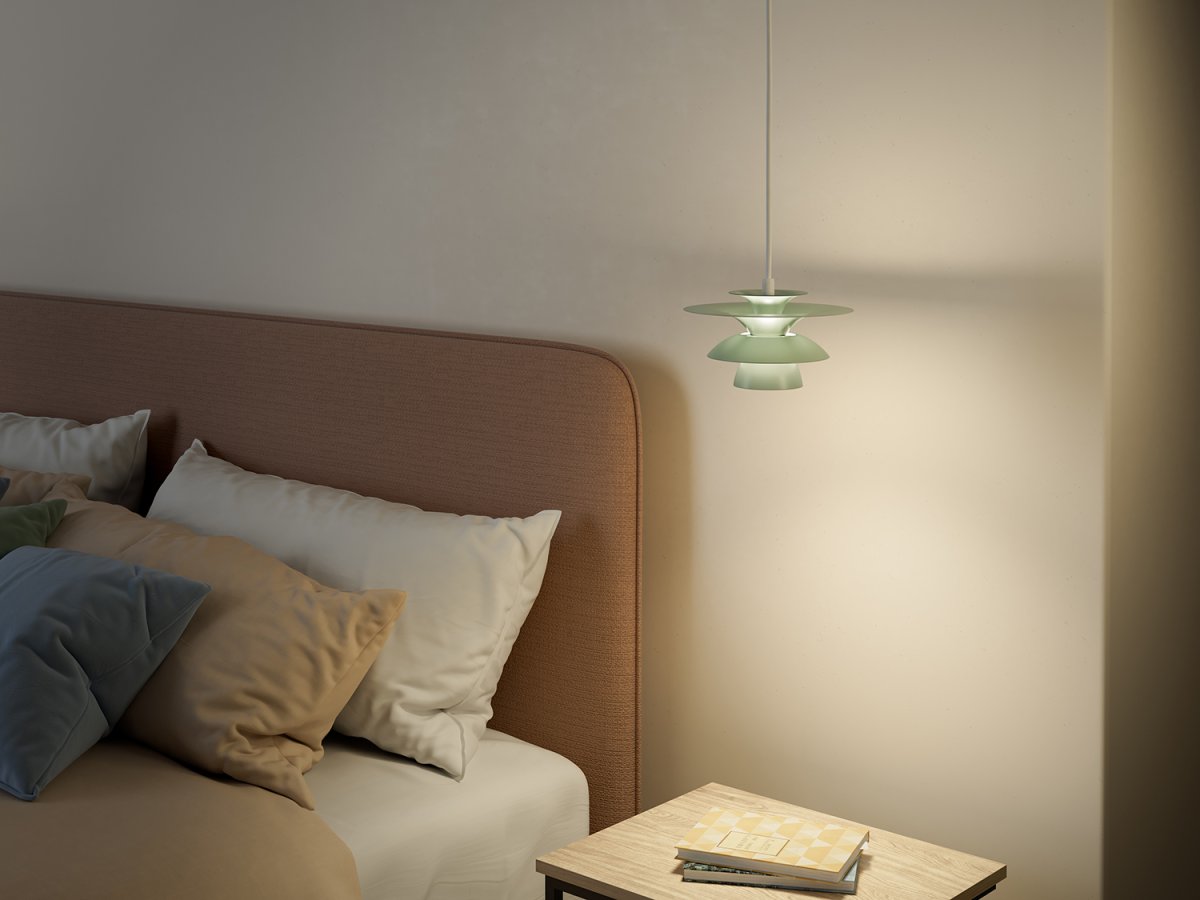 Picasso Ø18 Myk salvie Taklampe Fra Belid - Fargene gifter seg meget behagelig med naturlige interiørstiler, men også mer grafiske interiørstiler, hvor man ønsker en passende fremtoning av interiørdetaljene.