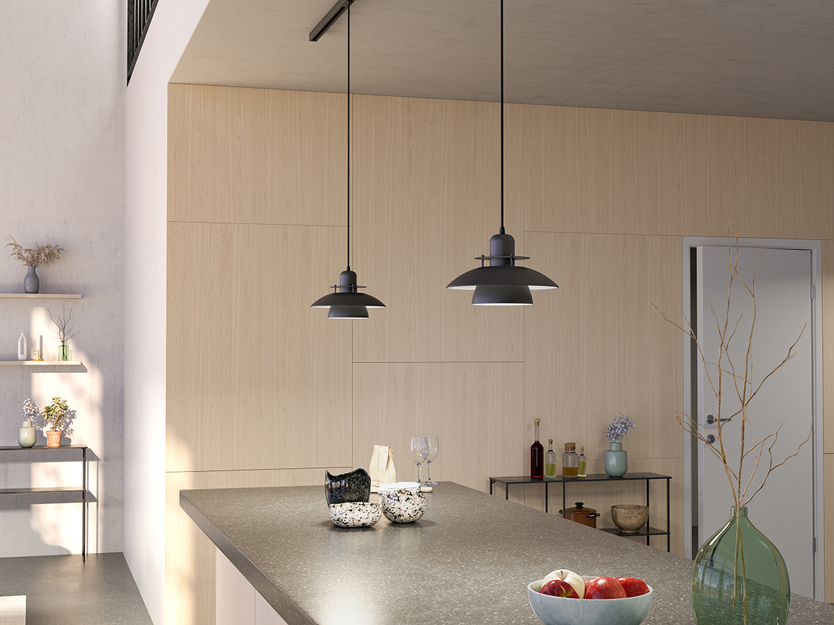 Primus IV Ø28 Matt svart Taklampe Fra Belid - Primus er en av våre mest populære pendlere.