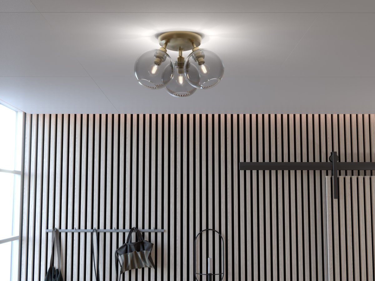 Gloria Ø35 Messing/røkt plafond Fra Belid - Gloria er designet for stilige gl&oslash;dep&aelig;rer og lyset vises p&aring;; en vakker og dekorativ m&aring;te.