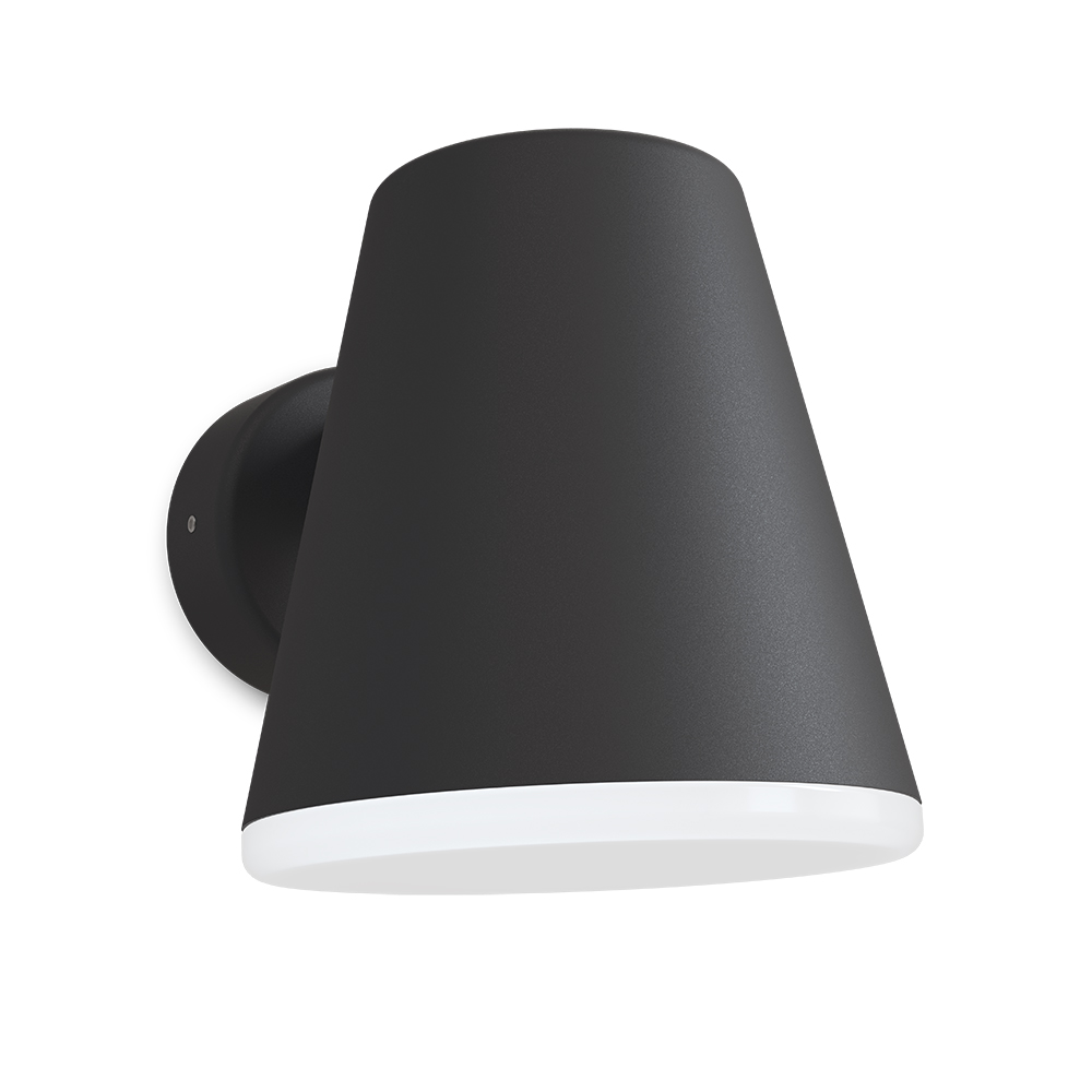 Mist Svart tekstur utendørslampe Fra Belid - At glasskroppen er noe lengre enn skjermen gir en viss spredning av lyset sideveis ogs&aring;; som gir Mist sitt unike uttrykk.