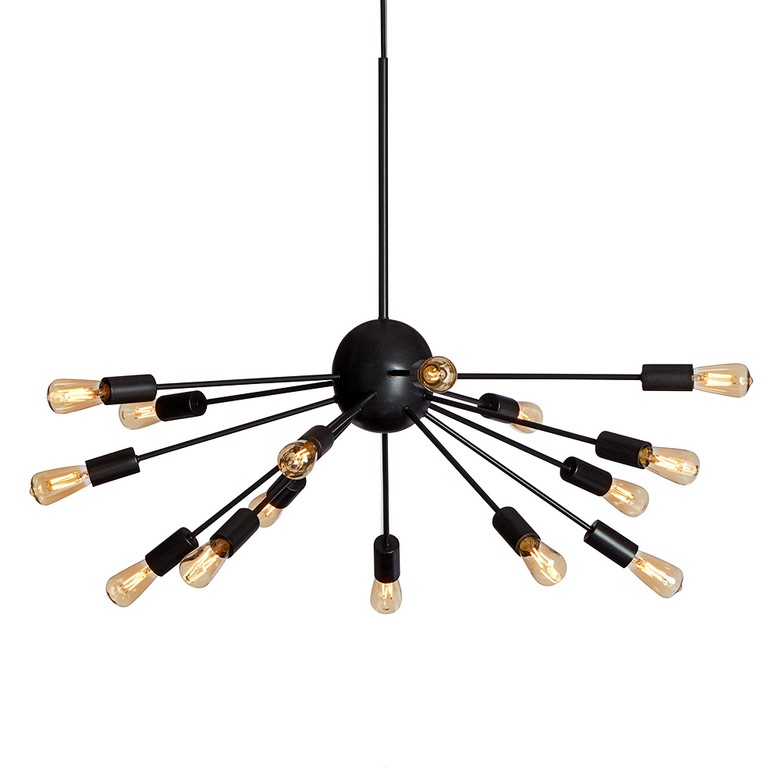 Zoom bilde av Mir inkl. LED Ø72 Svart tekstur Taklampe Fra Herstal - Mir har et moderne og industrielt design med flere utstående armer, hver med en lyspære i retrostil.