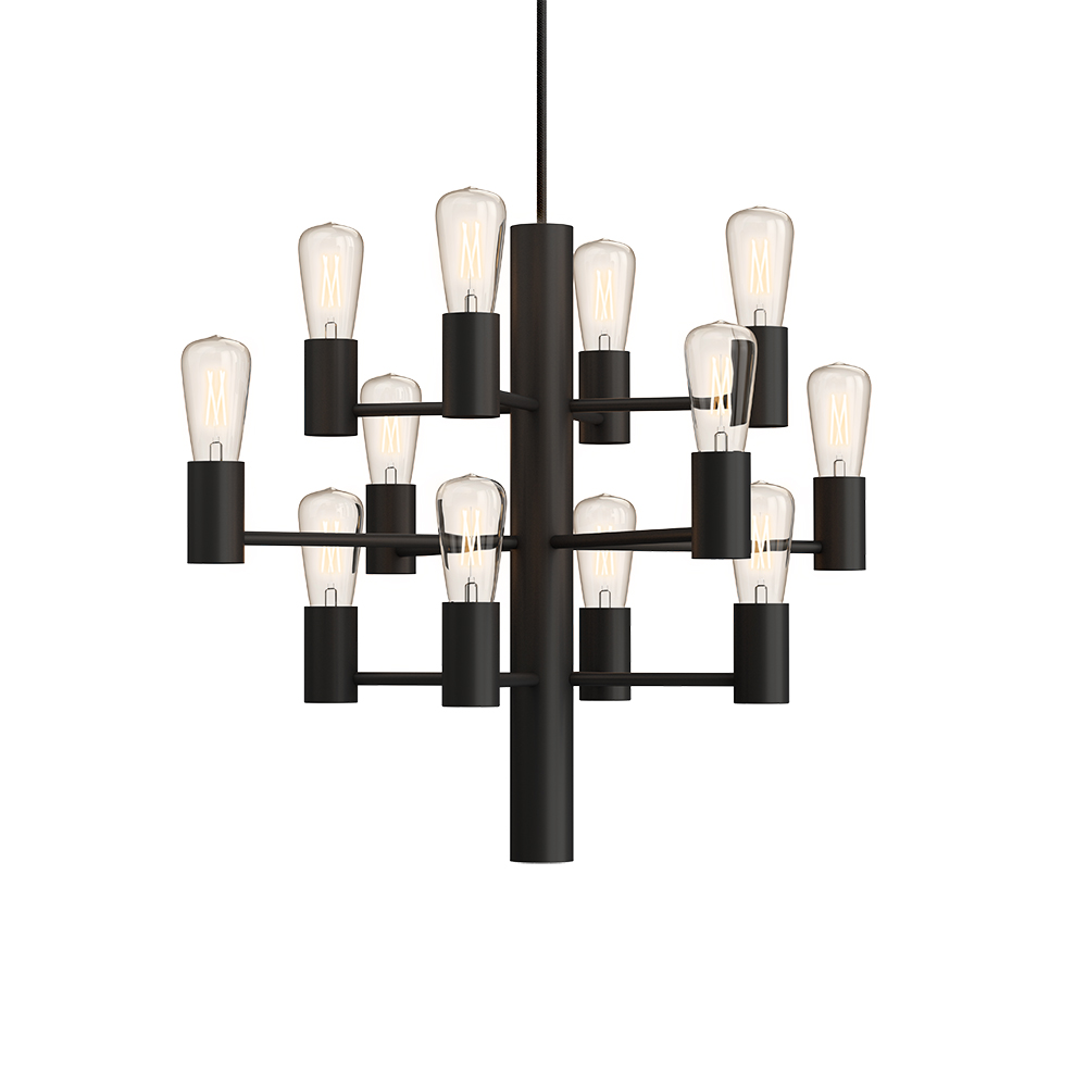 Manola 12 mini Ø45 Svart Taklampe Fra Herstal - Dens elegante design gj&oslash;r den til en sentral del av interi&oslash;ret ditt, og med inkluderte lysp&aelig;rer vil du snart v&aelig;re klar til &aring; nyte en ny dimensjon av stil og skj&oslash;nnhet.