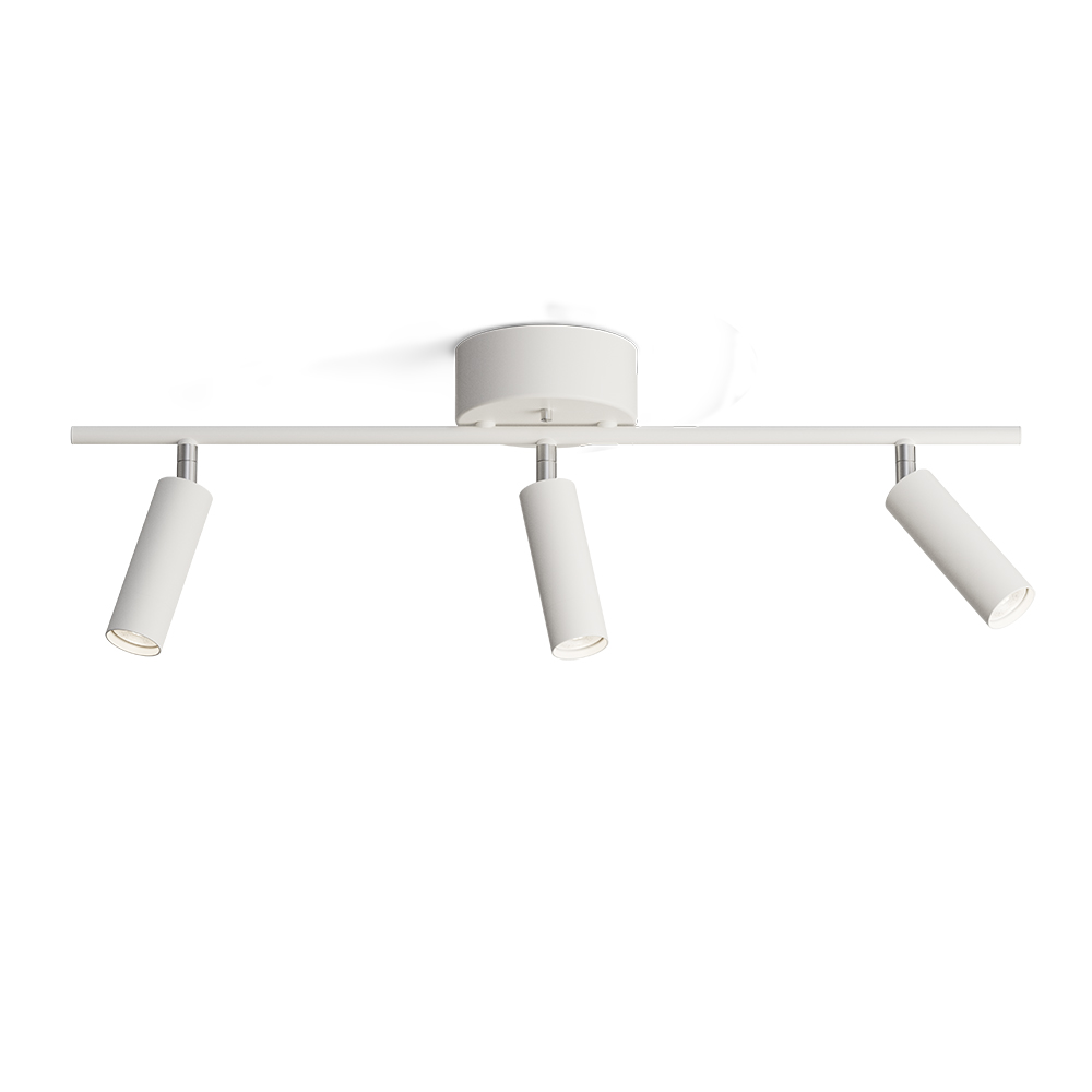Pipeline 3 Matt hvit spotlight Fra Herstal - Rørledningsskinne med 3 spotlights kombinerer minimalistisk design med høy funksjonalitet og skaper den perfekte belysningsløsningen for moderne interiør.