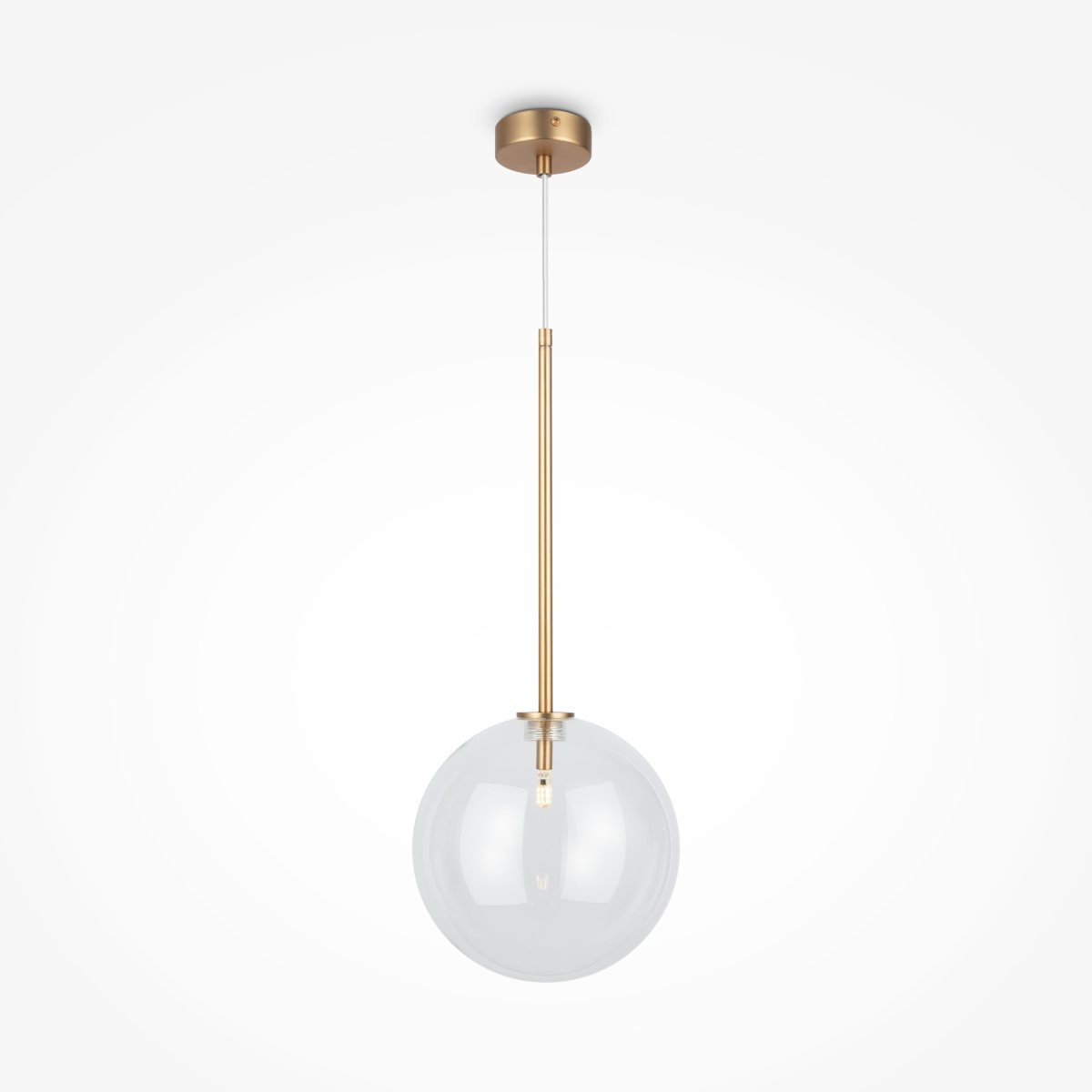 Mood Ø20 Messing Taklampe Fra Maytoni - Mood pendel er en elegant og sofistikert lampe som gir inntrykk av en flytende lyskule i rommet.