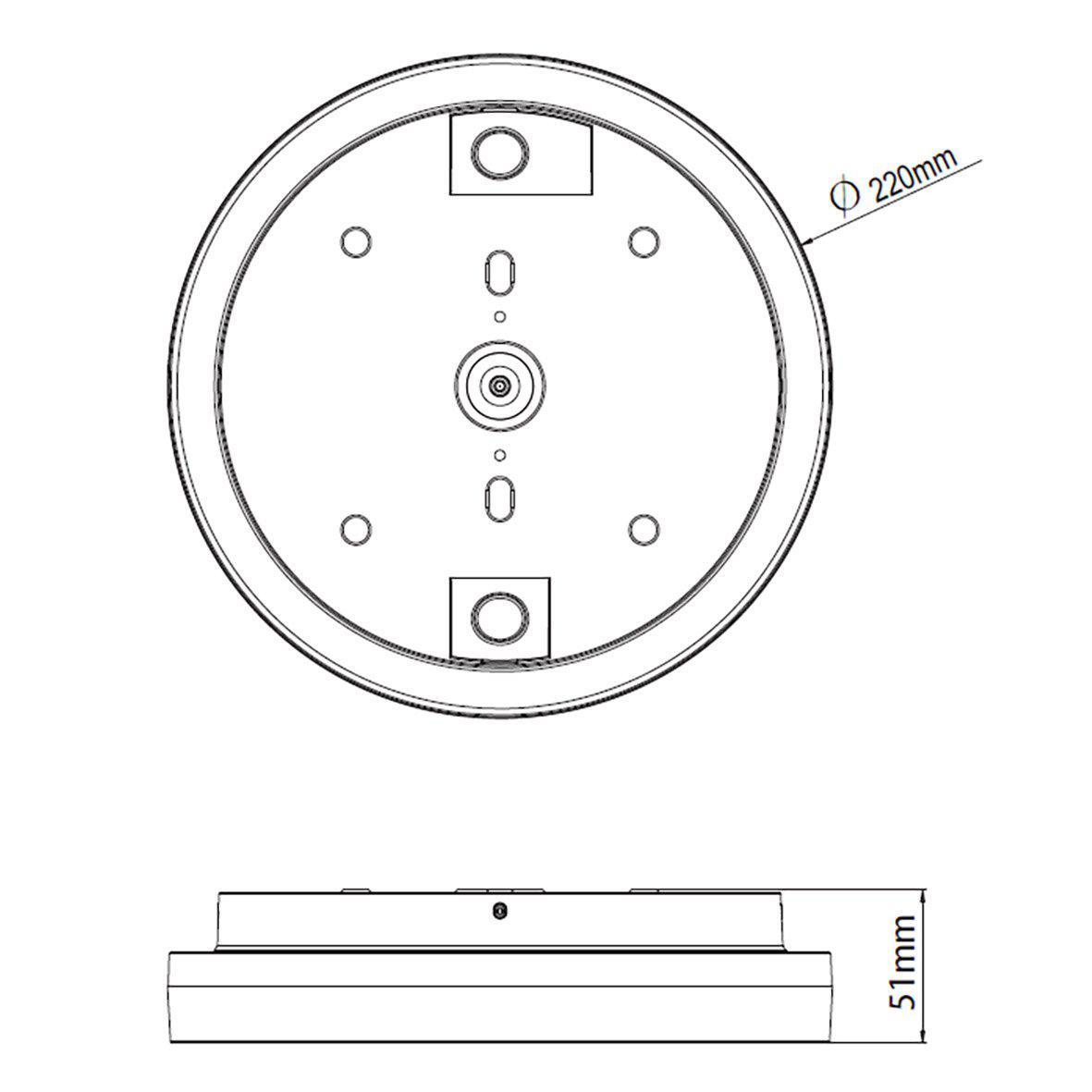Plafondy Ø22 Hvit Fra Designlight - Lampen er designet for &aring; t&aring;le t&oslash;ffe milj&oslash;er med en IP54-klassifisering for st&oslash;v- og vannmotstand.