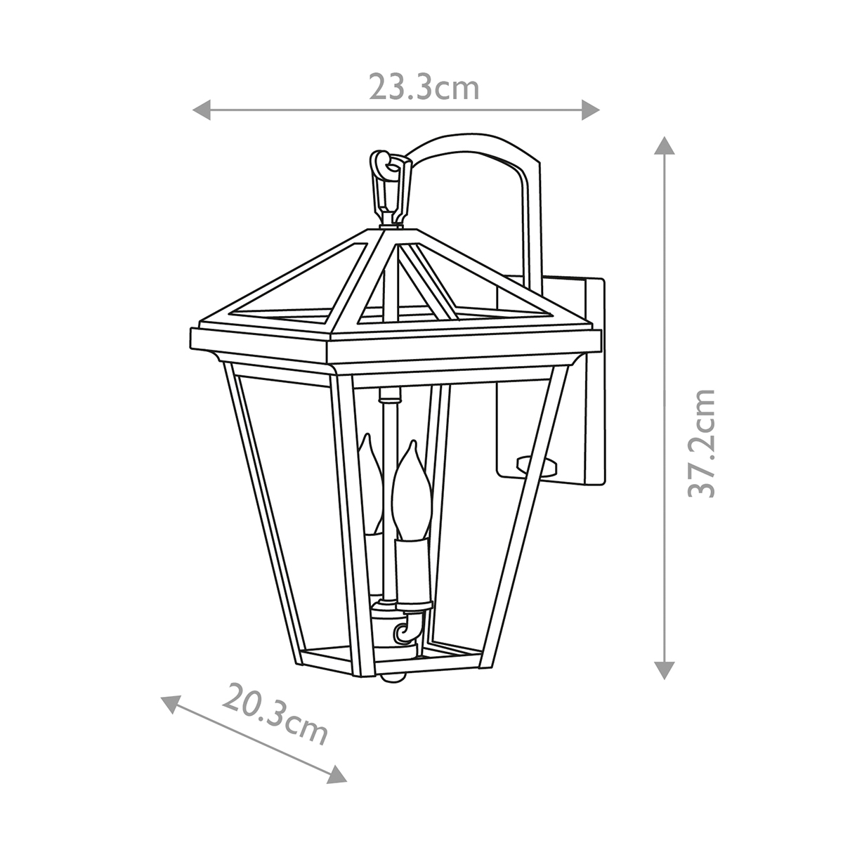 Alford Place 37cm Svart utendørslampe Fra Elstead Lighting - Den svarta ramen i aluminium och de klara glaspartierna skapar en lyxig och stilfull look som lyfter din entr&eacute;, uteplats eller fasad.