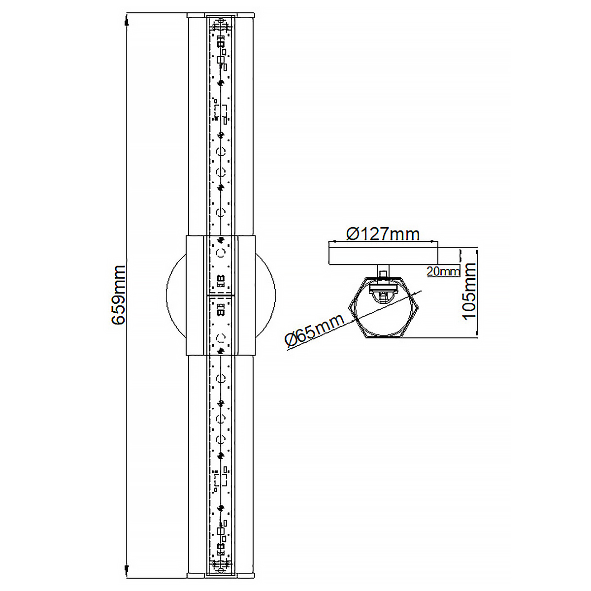 Facet 65cm Svart baderomslampe Fra Elstead Lighting - Facet er en moderne og stilig baderomslampe som kombinerer funksjon og estetikk.