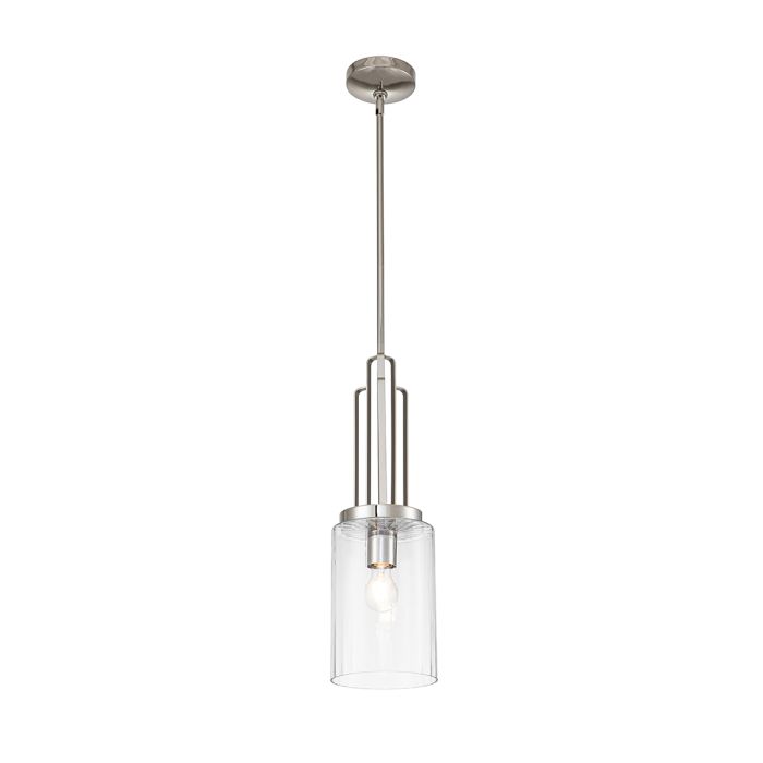 Kimrose Ø18 Nikkel Taklampe Fra Elstead Lighting - De geometriske formene er i fokus og forsterkes av en elegant polert nikkelfinish.
