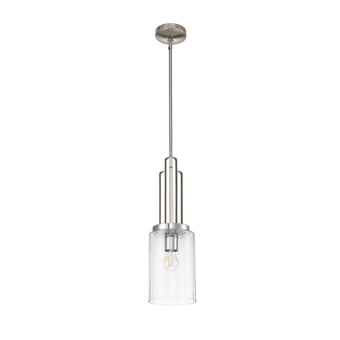 Kimrose Ø18 Nikkel Taklampe Fra Elstead Lighting - De geometriske formene er i fokus og forsterkes av en elegant polert nikkelfinish.