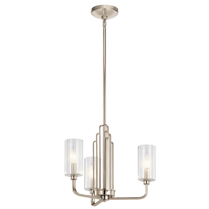 Kimrose Ø45 Nikkel Taklampe Fra Elstead Lighting - De geometriske formene er i fokus og forsterkes av en elegant polert nikkelfinish.