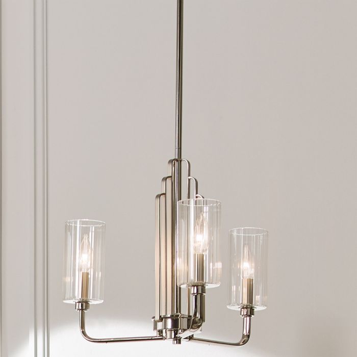 Kimrose Ø45 Nikkel Taklampe Fra Elstead Lighting - De geometriske formene er i fokus og forsterkes av en elegant polert nikkelfinish.