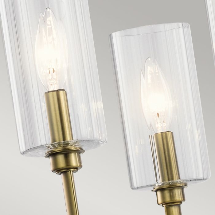 Kimrose Ø68 Børstet messing Taklampe Fra Elstead Lighting - De geometriske formene er i fokus og forsterkes av en elegant børstet messingfinish.