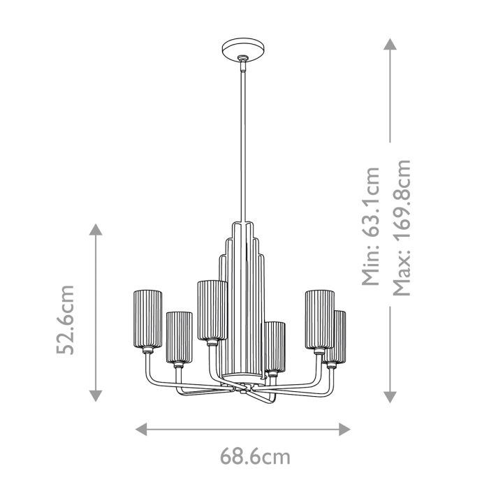 Kimrose Ø68 Børstet messing Taklampe Fra Elstead Lighting - De geometriske formene er i fokus og forsterkes av en elegant børstet messingfinish.