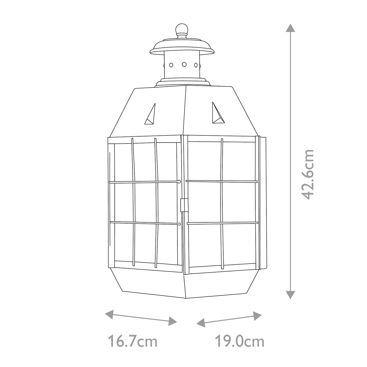 Nantucket 42cm Antikk messing utendørslampe Fra Elstead Lighting - Tillverkad av massiv m&auml;ssing och glas, erbjuder den en robust och elegant konstruktion som &aring;ldras vackert &ouml;ver tid.