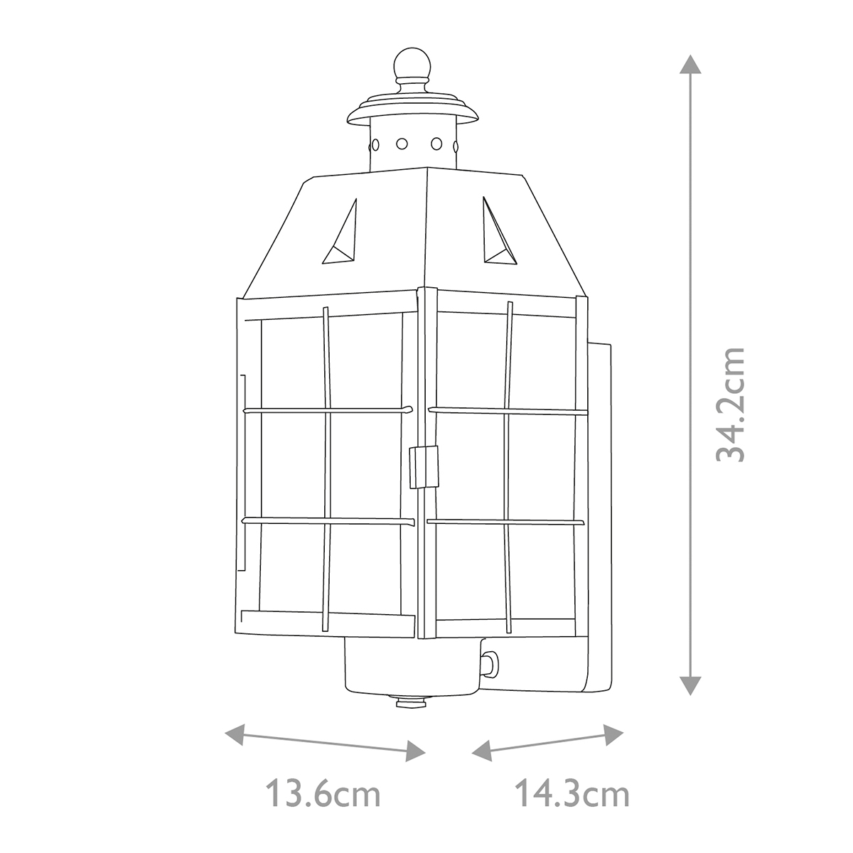 Nantucket 34cm Antikk messing utendørslampe Fra Elstead Lighting - Med en IP44-klassifisering er Nantucket beskyttet mot vær og vind, noe som gjør den perfekt for å lyse opp innganger, terrasser og hagemiljøer.