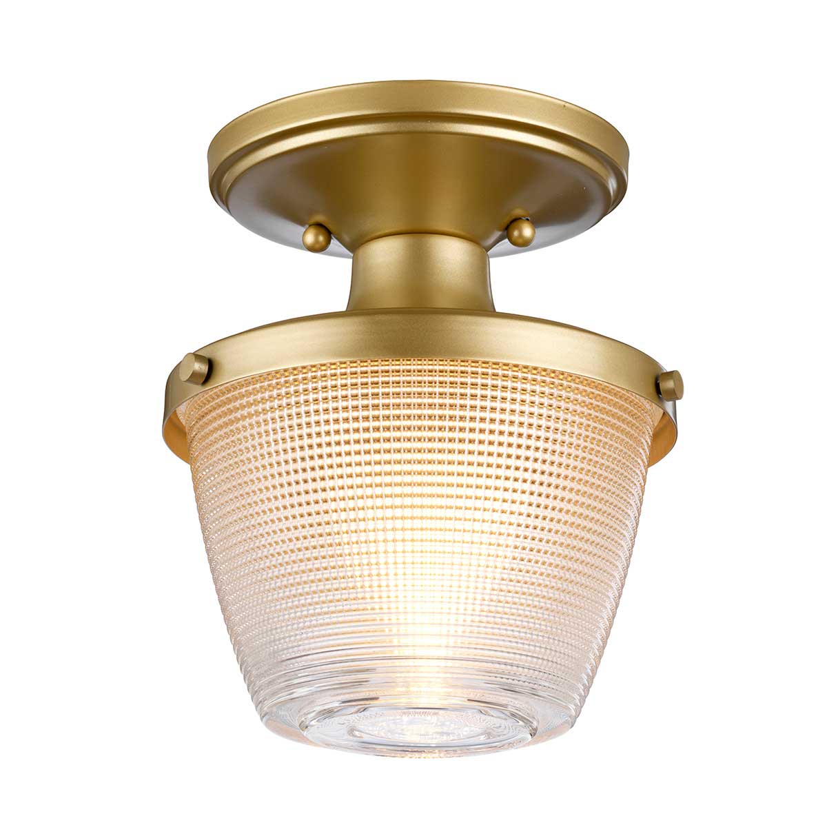 Dublin Ø18 Messing baderomslampe Fra Elstead Lighting - Taklampen sprer et behagelig lys og er et utmerket valg for både mindre og større bad.