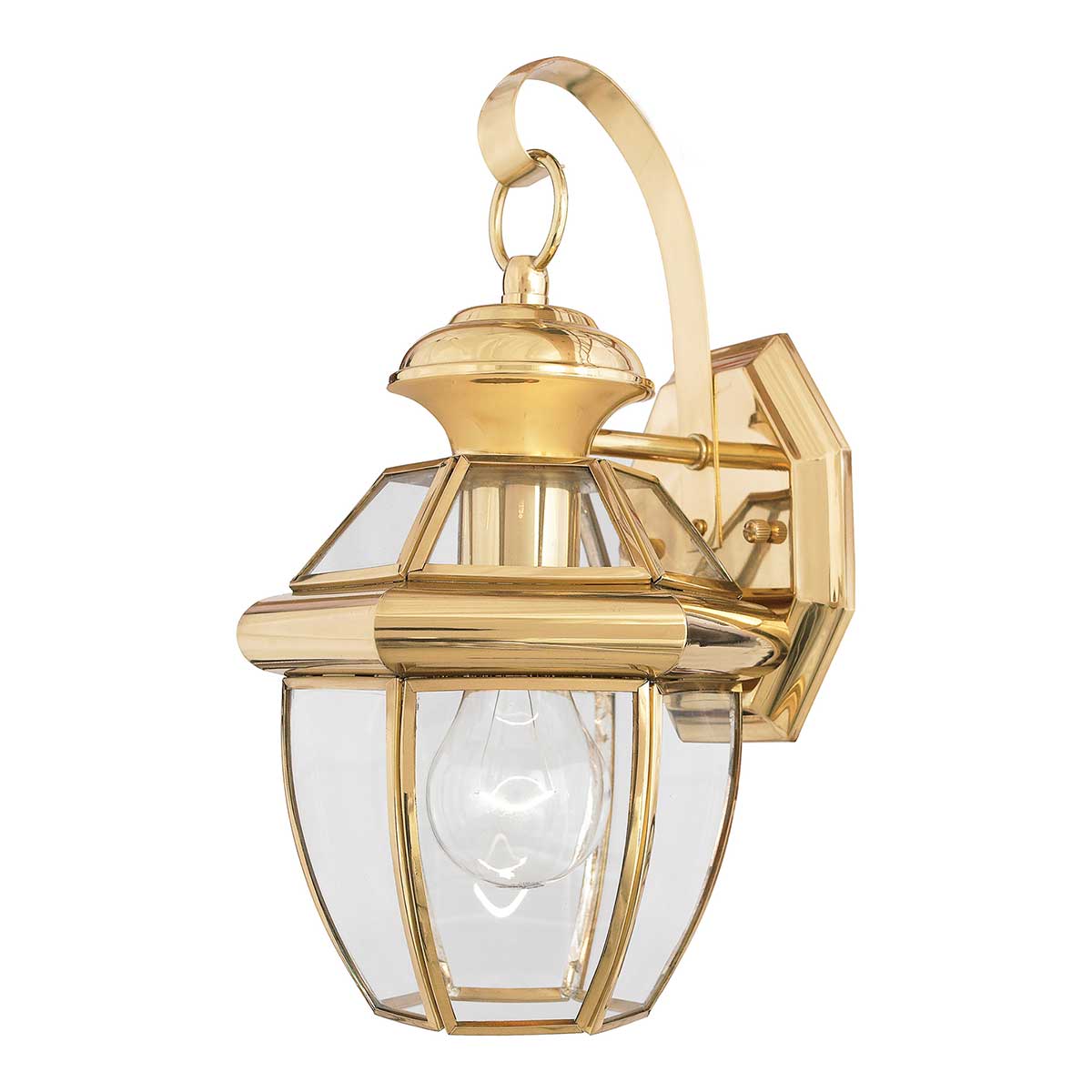 Newbury Polert messing utendørslampe Fra Elstead Lighting - Newbury vegglampe i lakkert polert messing gir hjemmet ditt en elegant og tidl&oslash;s fasadebelysning.