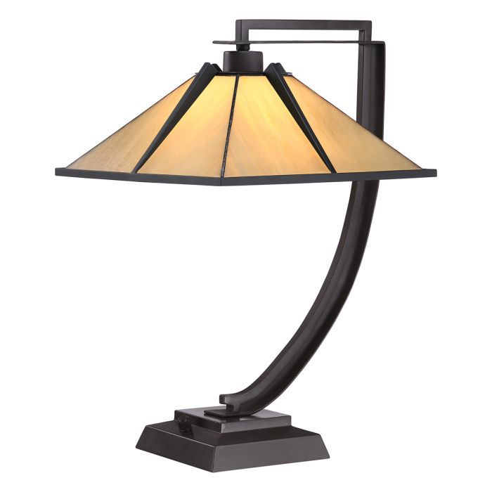Pomeroy 55cm Bronse/gul Fra Elstead Lighting - Tiffany-lamper kommer i en rekke stiler, og Pomeroy er intet unntak.