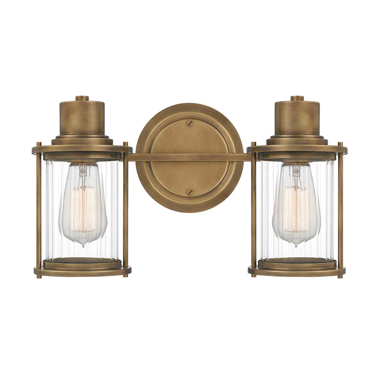 Riggs 38cm Rå messing baderomslampe Fra Elstead Lighting - Laget i stål og med en robust konstruksjon gir Riggs et stilig og funksjonelt lys i hjemmet.