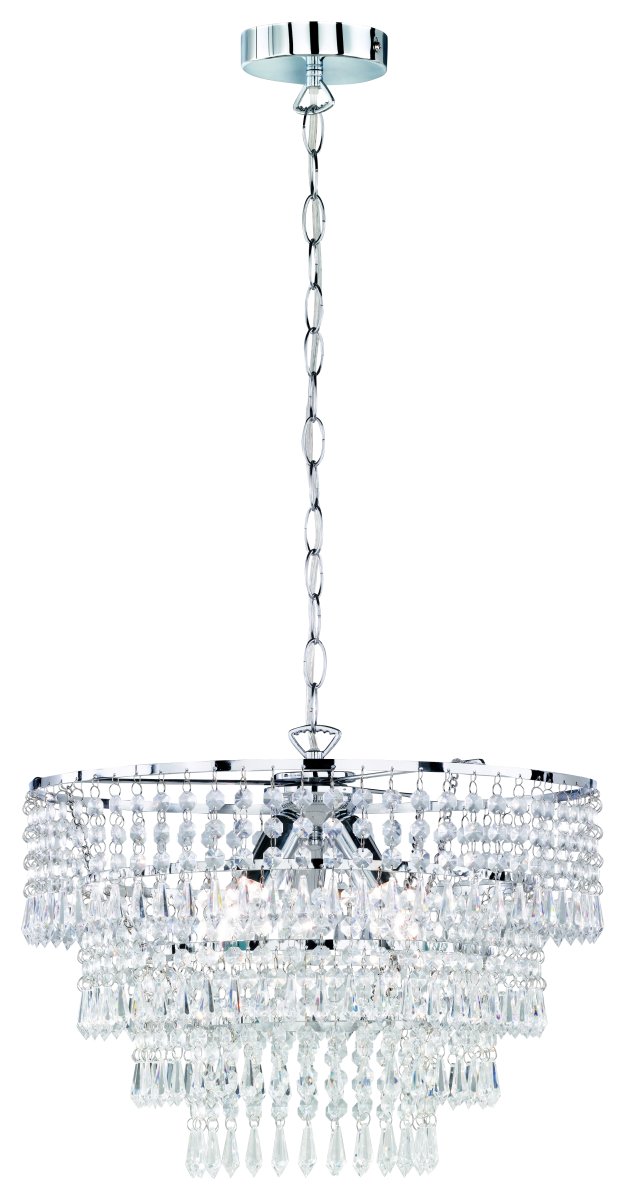 Orient Ø42 Krom Taklampe Fra Trio Lighting - Med en diameter p&aring; 43 cm og et stilig design skaper den et varig inntrykk uansett hvor den henger.