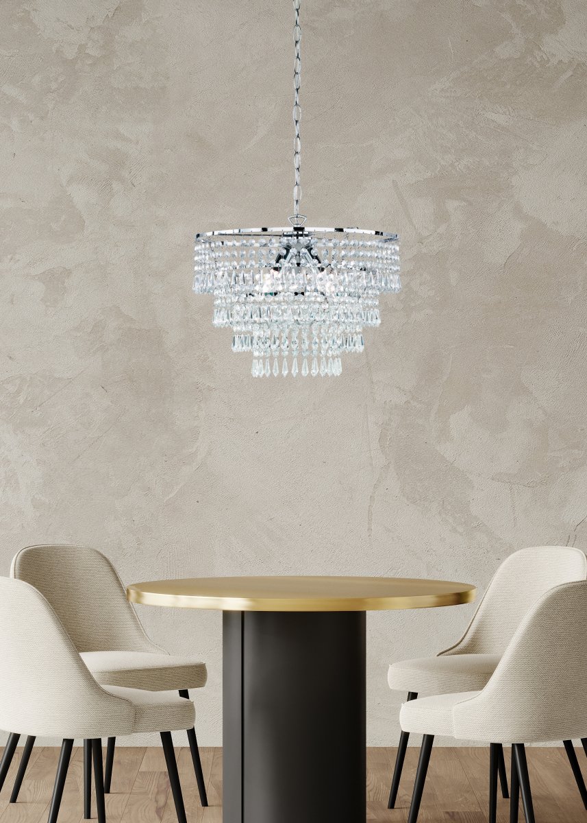 Orient Ø42 Krom Taklampe Fra Trio Lighting - Med en diameter p&aring; 43 cm og et stilig design skaper den et varig inntrykk uansett hvor den henger.