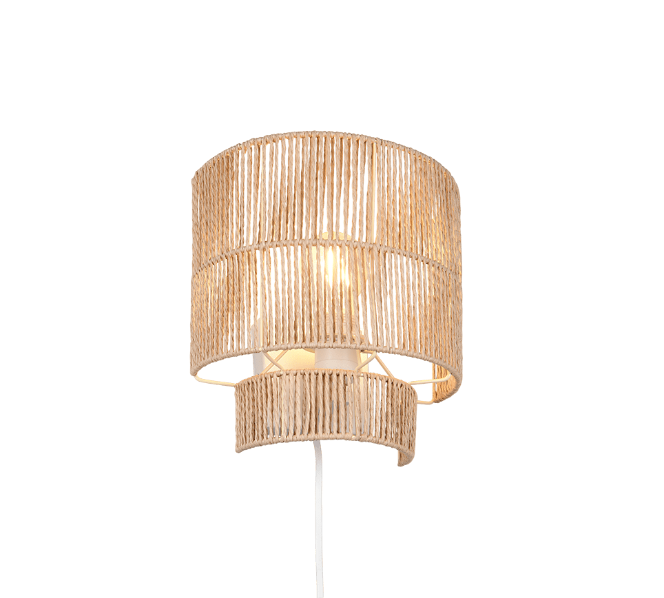 Satna 24cm Natur vegglampe Fra Trio Lighting - Satna er en moderne vegglampe med et enkelt design.