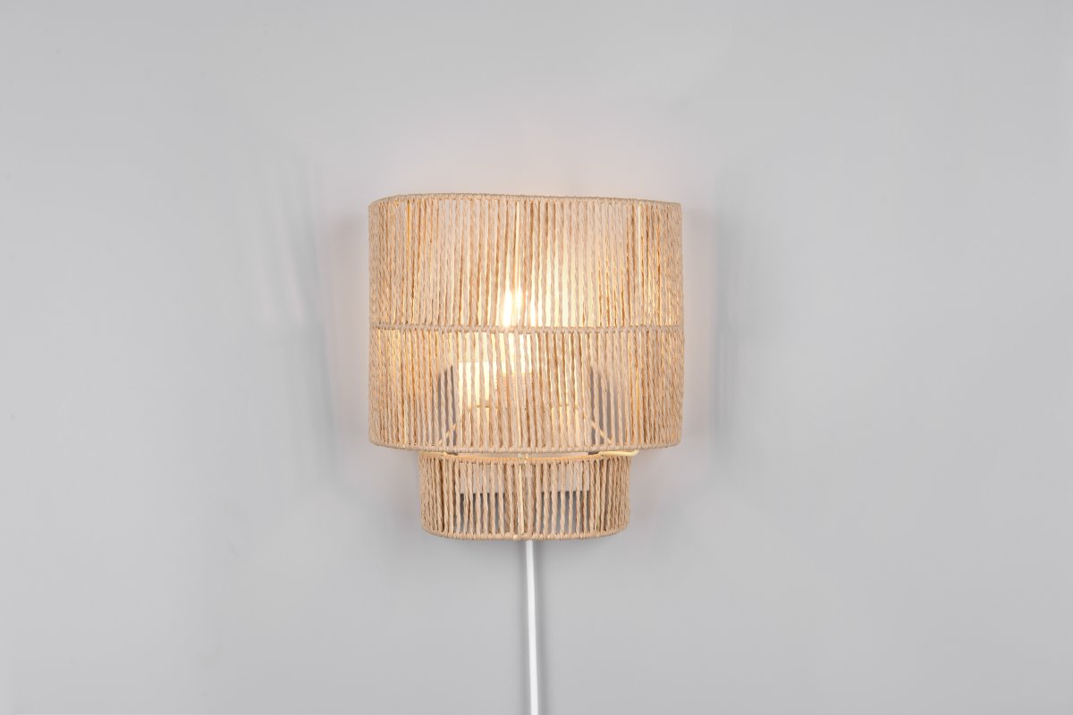 Satna 24cm Natur vegglampe Fra Trio Lighting - Satna er en moderne vegglampe med et enkelt design.