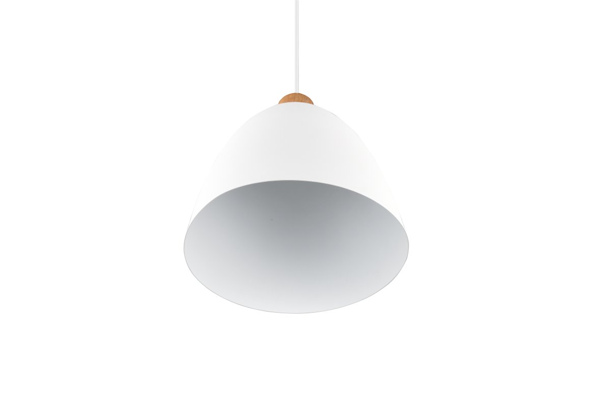 Jagger Ø25 Hvit Taklampe Fra Trio Lighting - Jagger takpendel kombinerer tre&auml; og metall i en elegant materialblanding som fanger blikket og skaper en spennende kontrast.