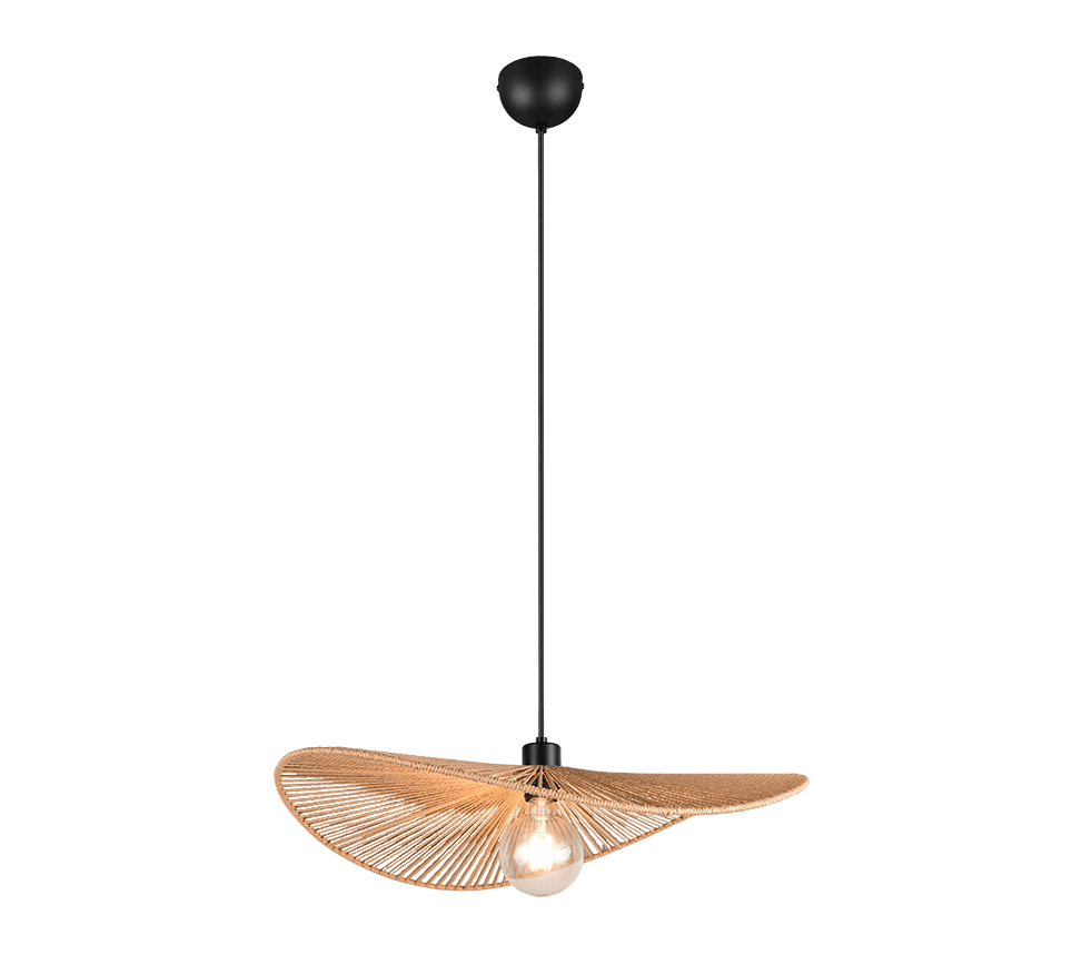 Laurine Ø58 Natur Taklampe Fra Trio Lighting - Papirskjermen skaper en deilig lysspredning i rommet n&aring;r lampen er sl&aring;tt p&aring;.