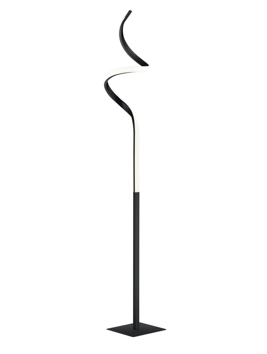 Course Svart gulvlampe Fra Trio Lighting - Den mattsvarte finishen gir lampen et moderne og sofistikert utseende som smelter inn i mange interiørstiler, noe som gjør den til et elegant blikkfang i hjemmet ditt.