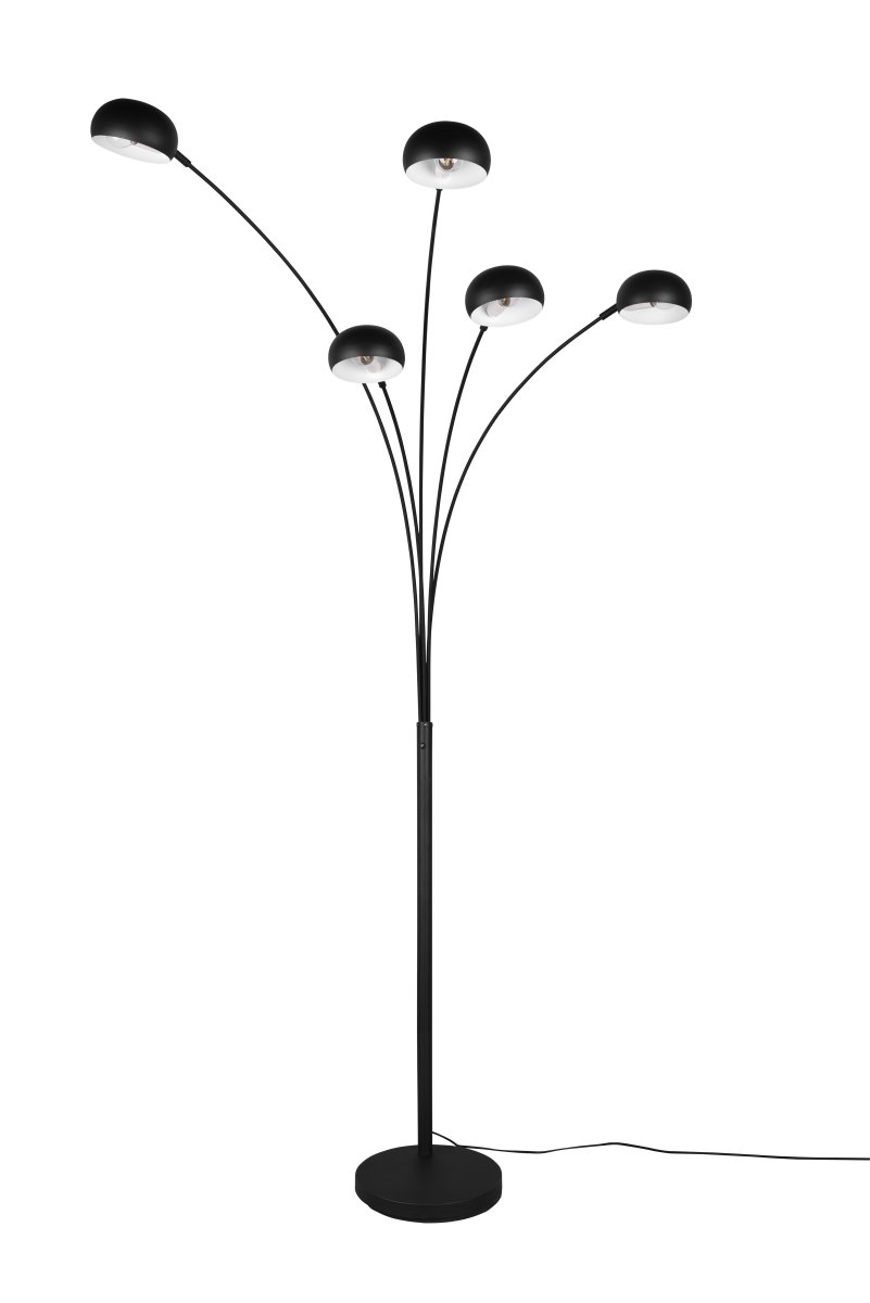 Dito Svart gulvlampe Fra Trio Lighting - Dito gulvlampen er et sofistikert blikkfang med sitt unike femfingerdesign, som fungerer b&aring;de som en stilig lyskilde og et dekorativt element i rommet.