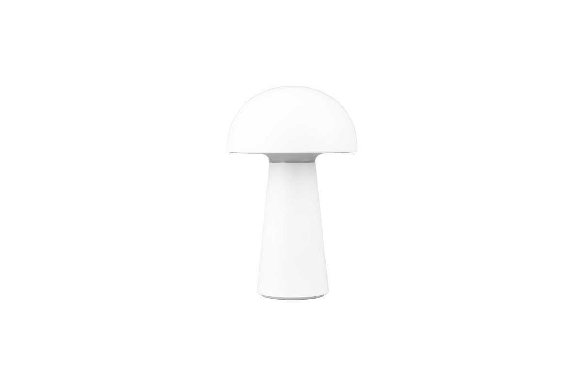Lennon 22cm Hvit bærbar Fra Trio Lighting - Den batteridrevne lampen kan enkelt tas med til strengefester og enkelt lades via USB-C.