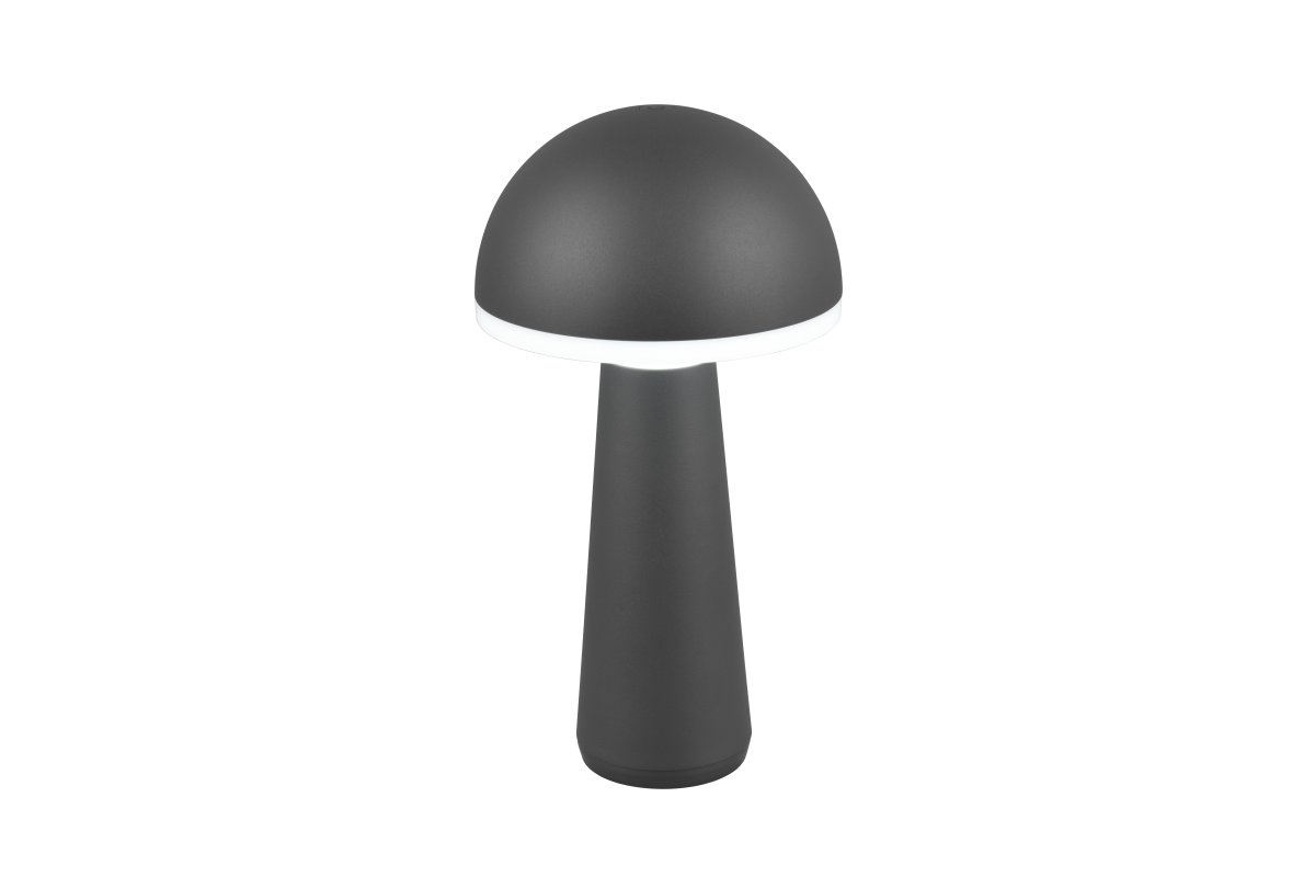 Fungo 30cm Antrasitt bærbar Fra Trio Lighting - Den bærbare Fungo bordlampen kombinerer moderne design med innovative funksjoner, noe som gjør den til en favoritt blant oppladbare lamper.