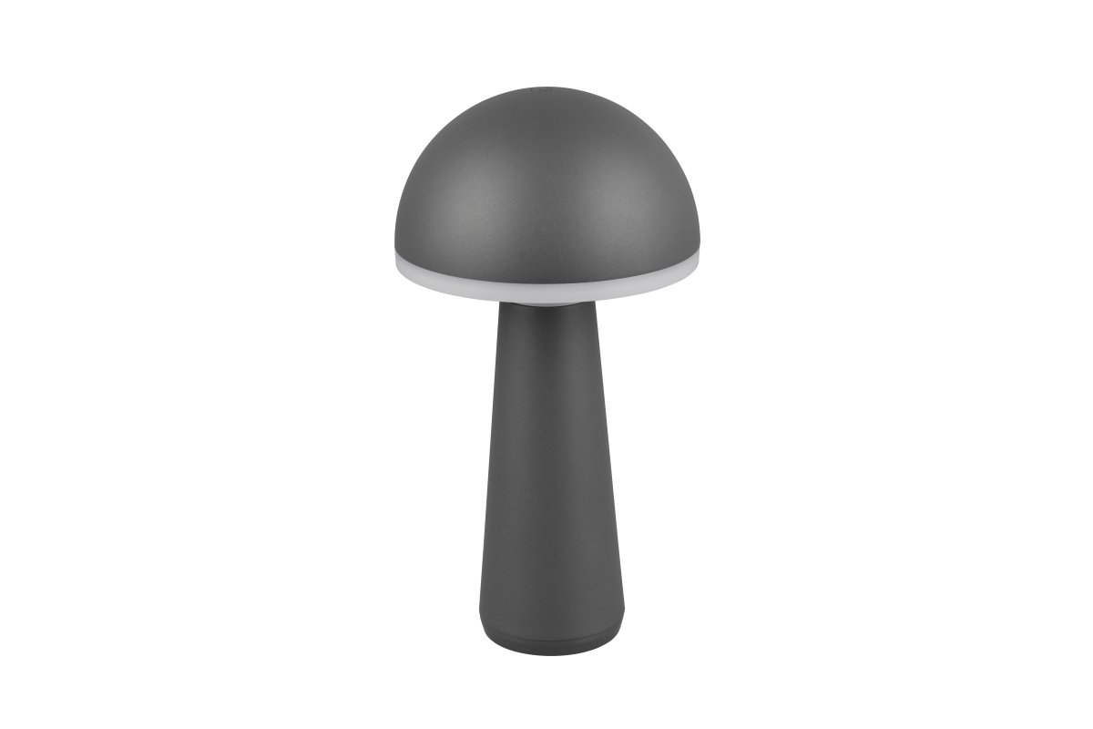 Fungo 30cm Antrasitt bærbar Fra Trio Lighting - Den bærbare Fungo bordlampen kombinerer moderne design med innovative funksjoner, noe som gjør den til en favoritt blant oppladbare lamper.