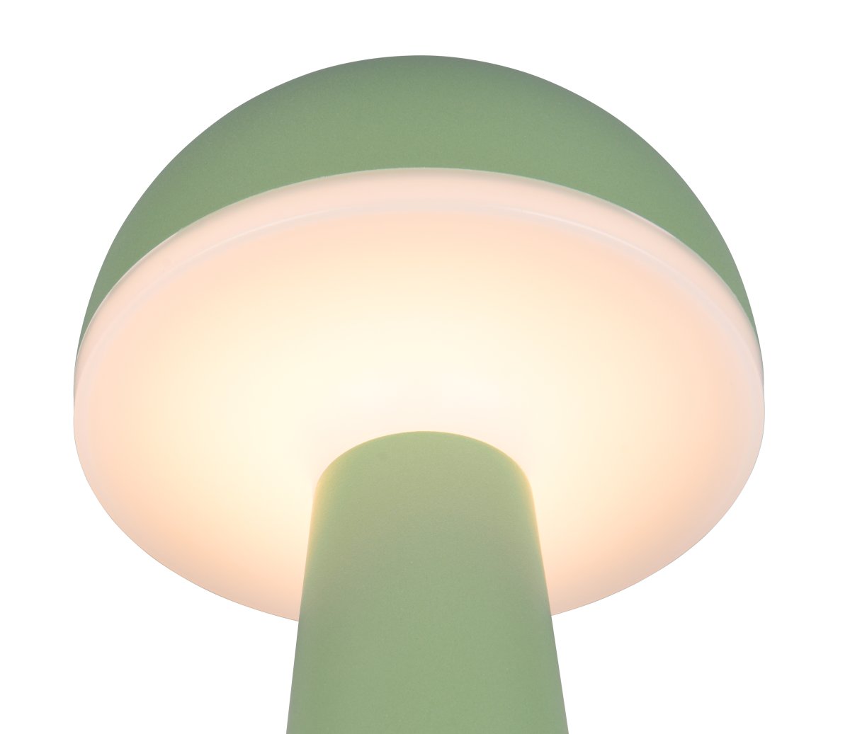 Fungo 30cm Grønn bærbar Fra Trio Lighting - Den bærbare Fungo bordlampen kombinerer moderne design med innovative funksjoner, noe som gjør den til en favoritt blant oppladbare lamper.