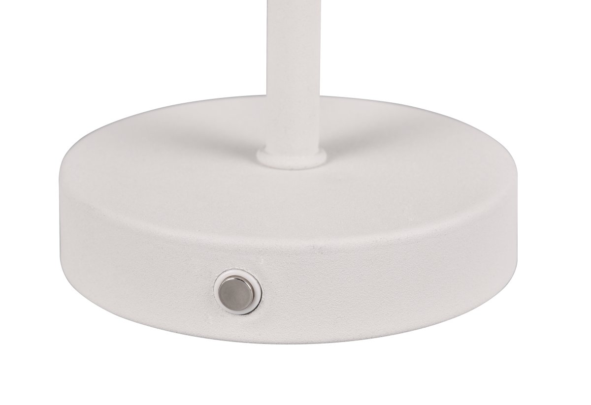 Jeff 30cm Hvit bærbar Fra Trio Lighting - Med et oppladbart batteri og enkel lading via USB-C-porten kan den plasseres hvor som helst, uten kabler, og skape en koselig lys atmosfære.