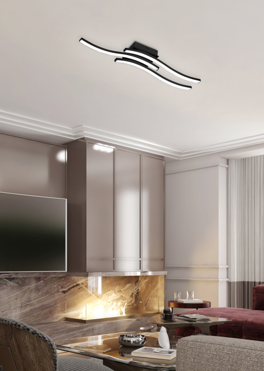 Route 56cm Svart plafond Fra Trio Lighting - 