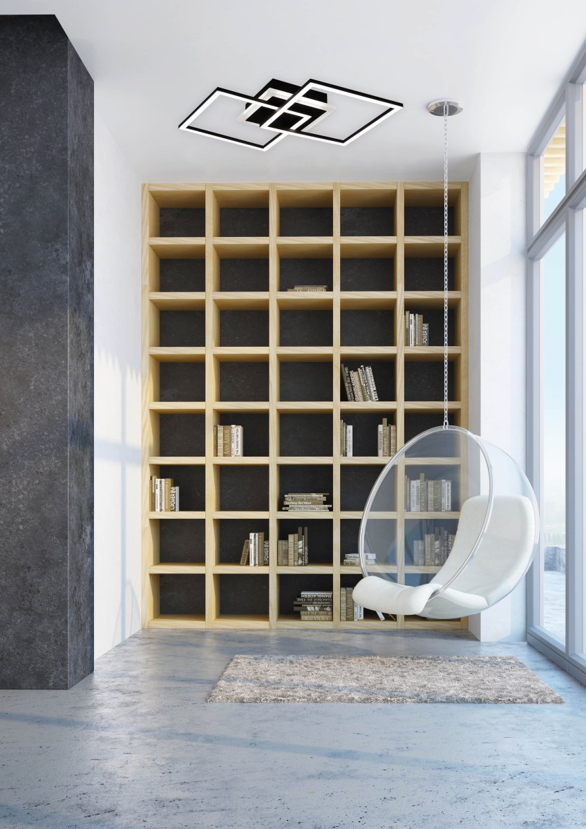 Venida 58cm Svart plafond Fra Trio Lighting - Med en praktisk SWITCH-dimmer kan du enkelt justere lysstyrken etter behov, dimmes i 3 trinn med en standard veggbryter.