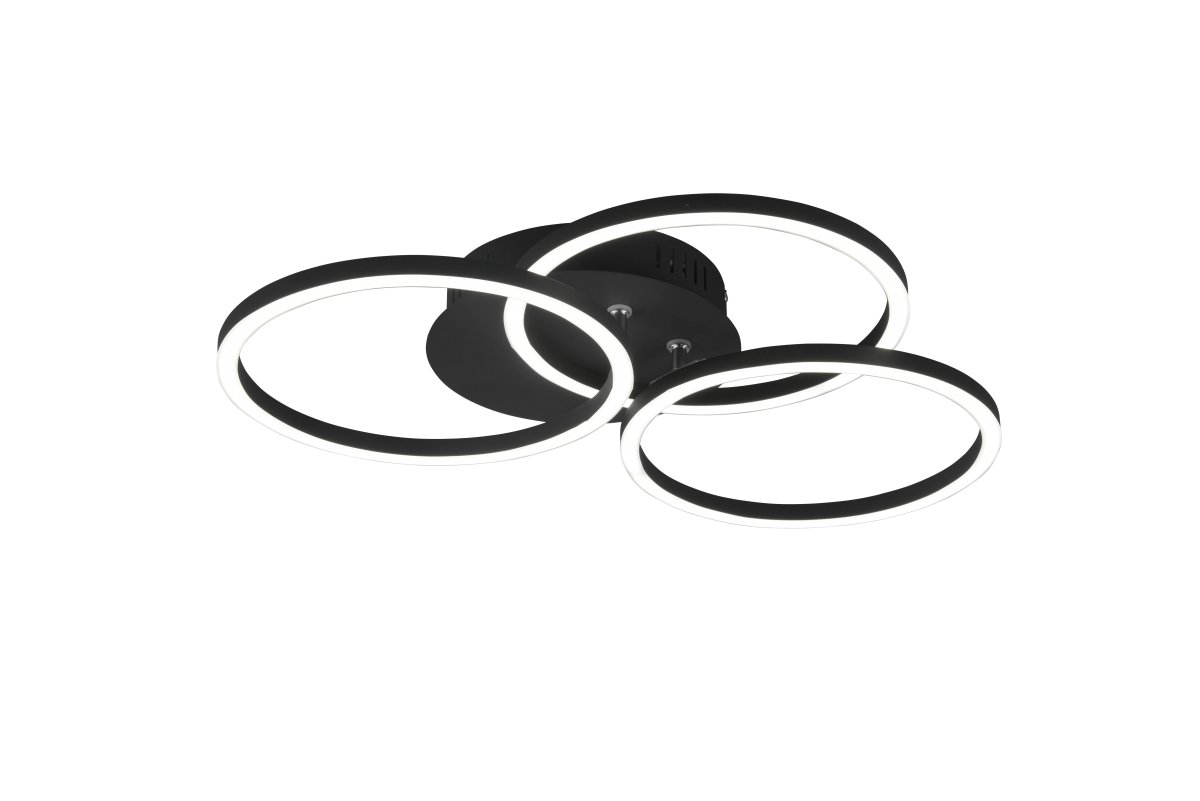 Circle Ø43 Svart plafond Fra Trio Lighting - De roterbare modulene i Circle etterlater ingen designønsker uoppfylt, og diameteren kan justeres fra 24 cm til 43 cm og gir kreative arrangementsmuligheter.