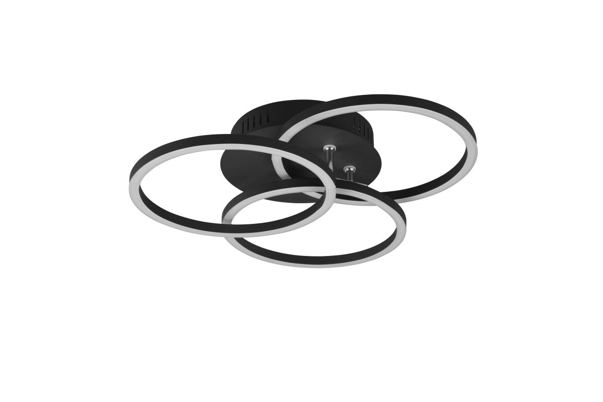 Circle Ø43 Svart plafond Fra Trio Lighting - De roterbare modulene i Circle etterlater ingen designønsker uoppfylt, og diameteren kan justeres fra 24 cm til 43 cm og gir kreative arrangementsmuligheter.