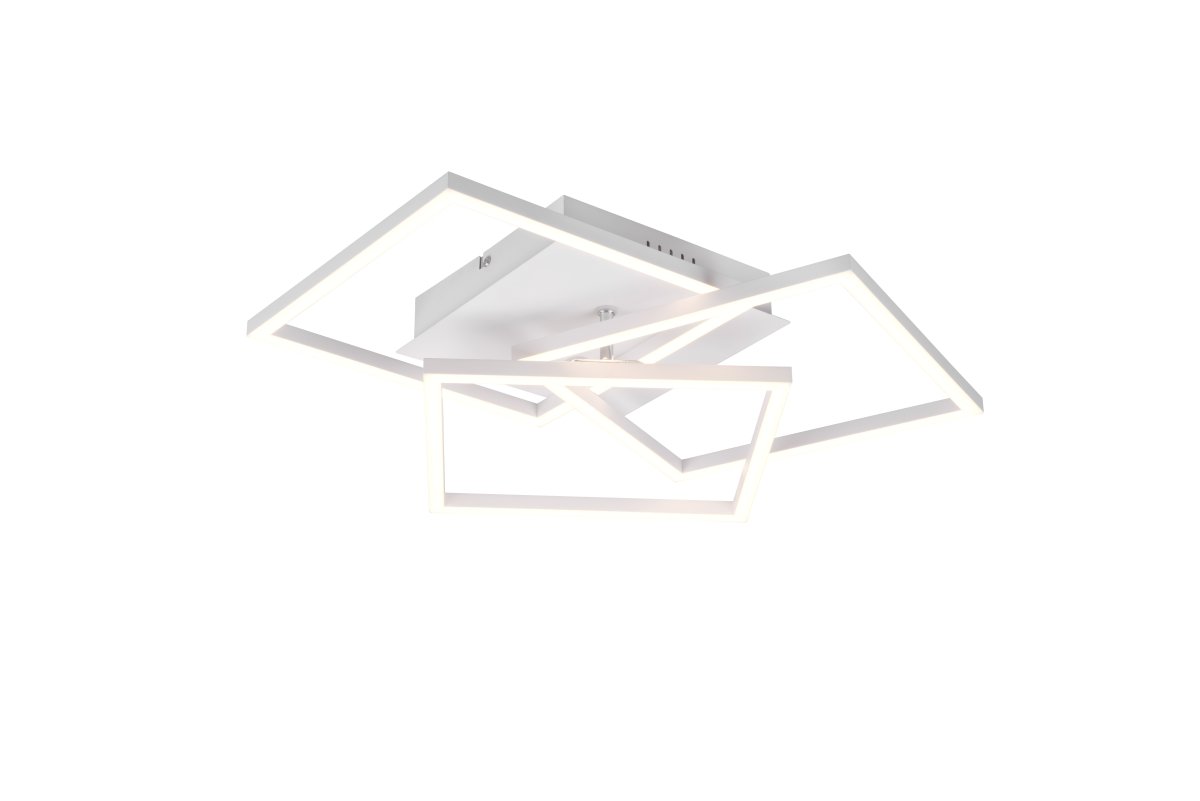 Mobile 42cm Hvit plafond Fra Trio Lighting - Den minimalistiske designen i matt hvit gjør denne lampen til et allsidig interiørdesignelement som smelter inn i mange forskjellige stiler, samtidig som den tilbyr moderne eleganse og funksjon.