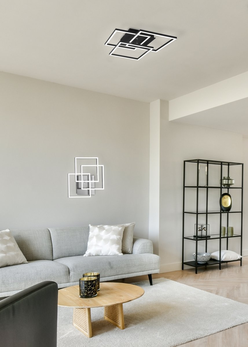 Mobile 42cm Svart plafond Fra Trio Lighting - Den minimalistiske designen i matt sort gjør denne lampen til et allsidig interiørelement som smelter inn i mange forskjellige stiler, samtidig som den tilbyr moderne eleganse og funksjon.