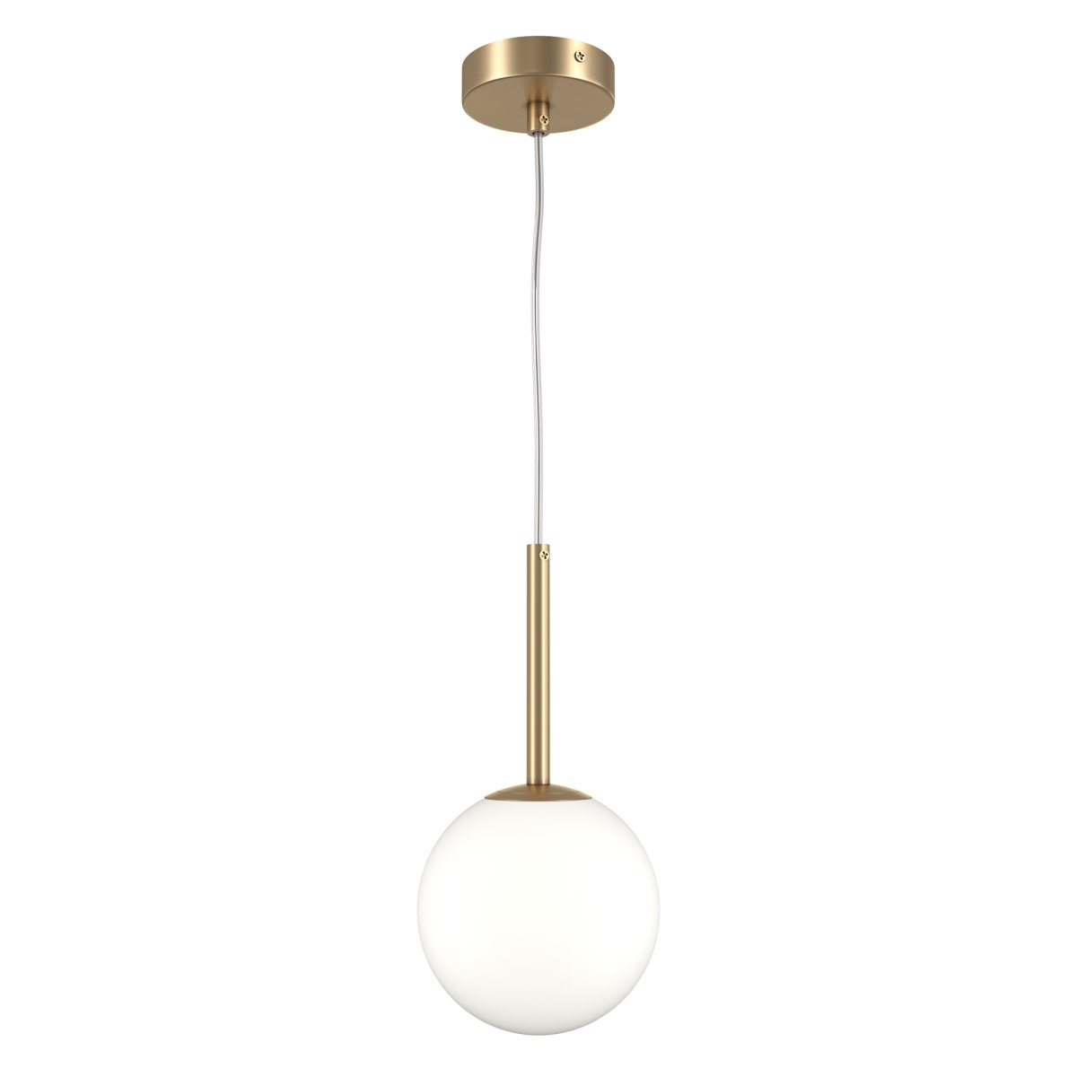 Basic form Ø15 Gull Taklampe Fra Maytoni - Med sin myke globus i opalglass og en smal metallisk armatur i gullfinish gir lampen et vakkert og behagelig lys som passer perfekt i både moderne og klassiske interiørstiler.