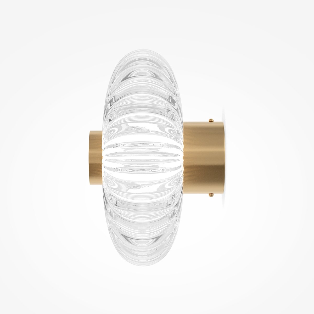 Amulet Ø18 Gull vegglampe Fra Maytoni - Med sin krystallklare glasskuppel i et intrikat m&oslash;nster og en sofistikert gylden detalj i midten, sprer lampen et mykt og behagelig lys som forsterker atmosf&aelig;ren i ethvert rom.