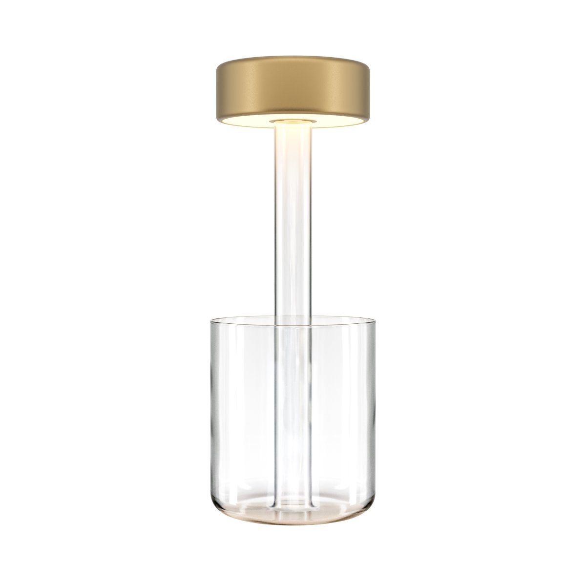 AI Collaboration 35cm Gull bærbar Fra Maytoni - Lampen er tilgjengelig i tv&aring; utførelse: med en tynn metallstang på; en flat rund bunn eller med en glassbunn som integrerer en vase.