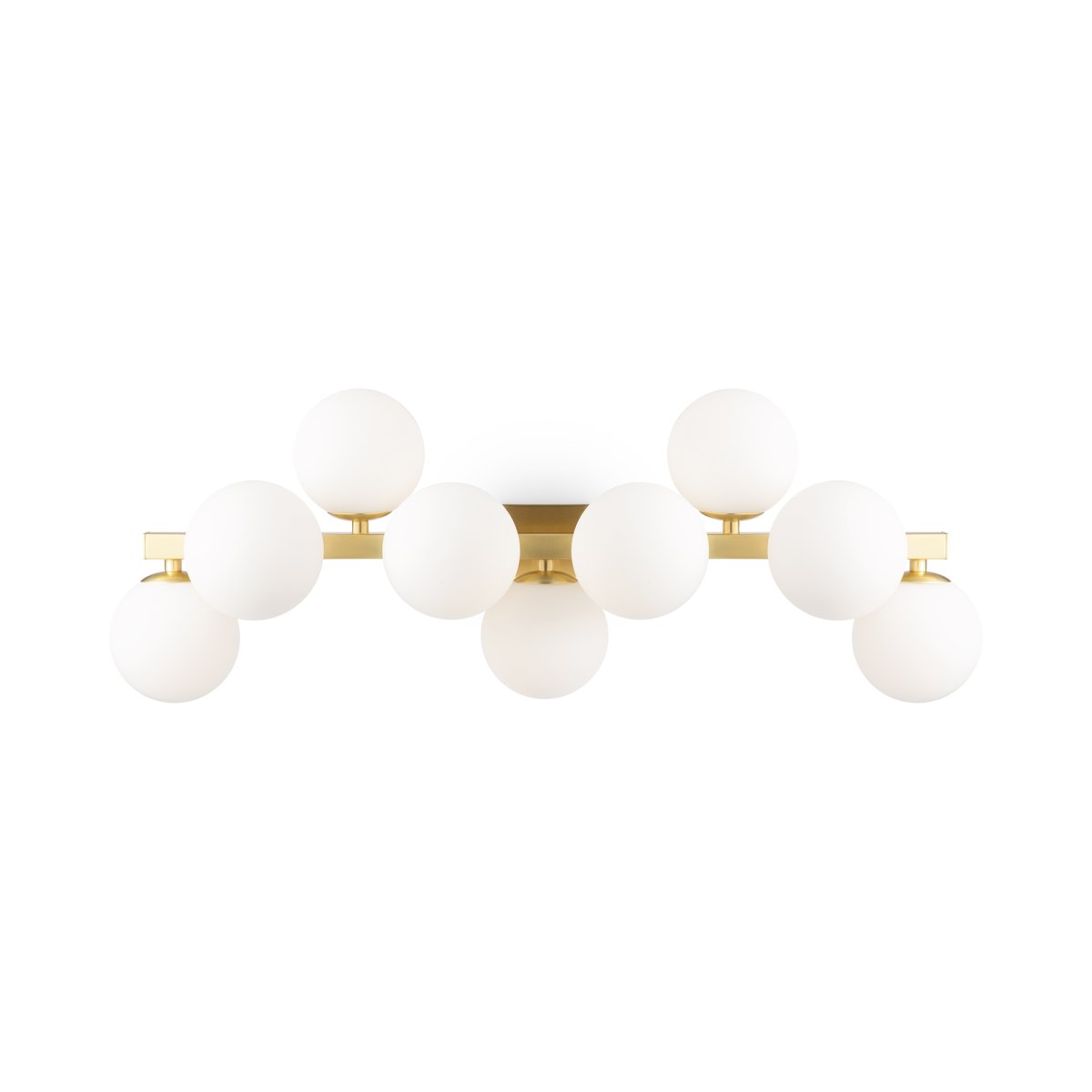 Dallas 65cm Gull vegglampe Fra Maytoni - Den unike designen med runde glaskupler i forskjellige retninger skaper et dramatisk og elegant lysspill som fyller rommet med varme og karakter.