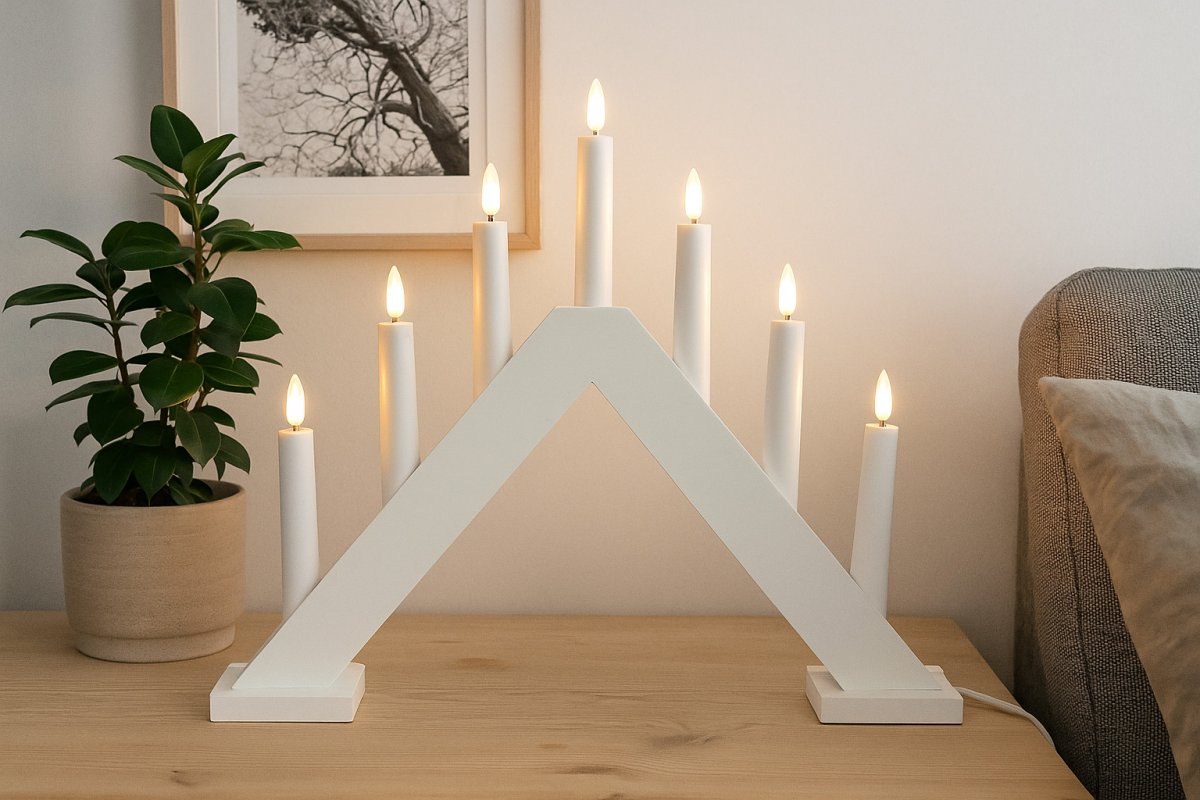 Sara Hvit Fra Pixie Design - Det anbefales &aring; plassere den i vinduet eller p&aring; byr&aring;et i stuen.